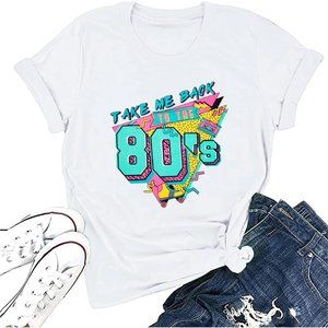 Shirts Women Outfit Top Vintage Crew Neck Shirt for Birthday Theme Party Gift